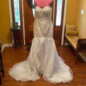 Ruffles, Lace, and Bling strapless wedding dress